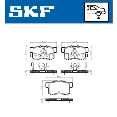 Bild av SKF VKBP 90397 A Jeu de plaquettes frein avec indicateur d&#039;usure HONDA: CR V 4, 3, 2