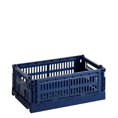 Bild av HAY Colour Crate Transportbox S tillverkad av återvunnen polypropen i mörkblått, mått: 26, 5 cm x 17 10, 541439