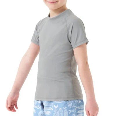 Bild av MEETWEE Baddräkt för pojkar Rash Vest Badtröjor barn långa/korta UPF 50 solskydd Guard 515 år, Grå grå, 14 år