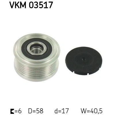Bild av SKF VKM 03517 Poulie d&#039;Alternateur 40,5 OPEL: Astra J 5 portes, Sports Tourer, Mokka / X