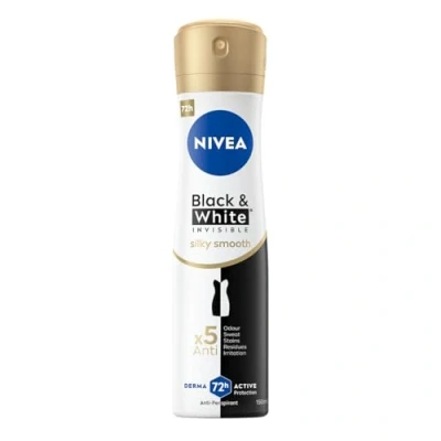 Bild av NIVEA Black&amp;White 48 H osynlig Silky Smooth Antiperspirant Spray för kvinnor 150 ml