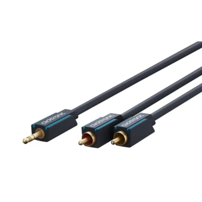 Bild av Clicktronic 3,5 mm AUX till RCA adapterkabel, stereo/MP3 ljudförlängningssabel, hörlursförlängning, ljudförlängning, 1 m längd