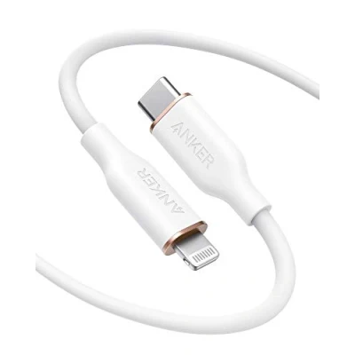 Bild av Anker PowerLine III Flow, USB C till Lightning laddningskabel PD, kompatibel med iPhone 16/15/14/13 Pro Max, AirPods Pro, 180 cm, MFi certifierad, Silica Gel