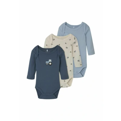 Bild av Name it baby herr Jet Stream Nbmbody 3P Ls Tractor Noos, numeric_62 (3 pack), Stream,
