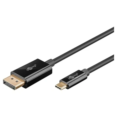 Bild av goobay USB C till DisplayPort kabel guldpläterade kontakter, Ultra HD upplösningar upp 4k @ 60Hz typ Thunderbolt 3/4 DP kompatibel med Mac Book, iPhone, Surface / 3 m/75706