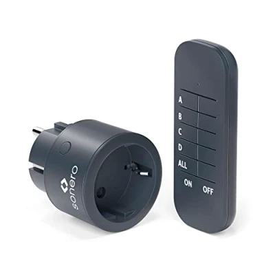 Bild av sonero, set med 2300 W trådlösa uttag 1 x fjärrkontrolluttag fjärrkontroll, antracit