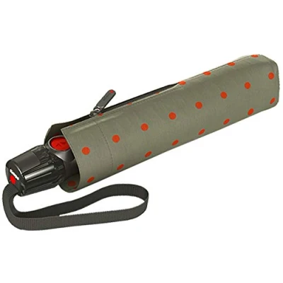 Bild av Knirps fickparaply T.200 Duomatic Dots upp till automatisk stormresistent vindtät punktdesign Kelly Sand, 94 cm, paraply