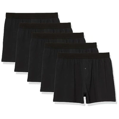 Bild av Amazon Essentials herr bomull jersey boxershorts (finns i stora och långa), paket med 5, svart, 4X Large Big