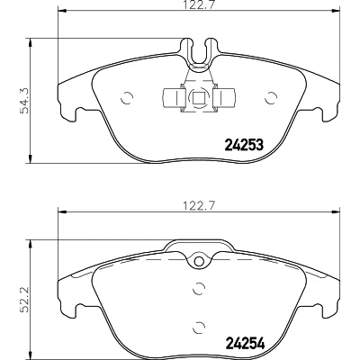 Bild av HELLA 8DB 355 012 741 Jeu de plaquettes frein préparé pour indicateur d&#039;usure MERCEDES BENZ: Classe C Berline, Break, E Coupe