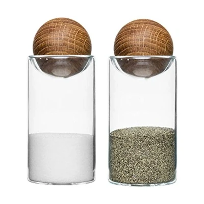 Bild av Sagaform salt och pepparströare, glas, brun/transparent, 4,8 x 11,5 cm, 2 enheter