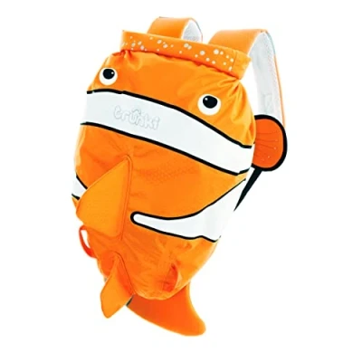 Bild av Trunki PaddlePak vattentät barn badväska koralltropisk fisk (rosa), Chuckles Clownfisk (Orange), En storlek, Barnryggsäck