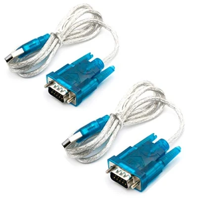 Bild av 2 st CH340 USB till RS232 seriell 9P DB9 kabel COM port konverteringskabel