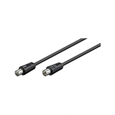 Bild av Goobay 11564 antennkabel, förnicklad koaxkontakt till koaxuttag, koaxialkabel lämplig för TV, HDTV, radio, DVB T2, S, S2, C, L, 2 vägs skärmad 70 dB, 75 ohm, 10 m, svart