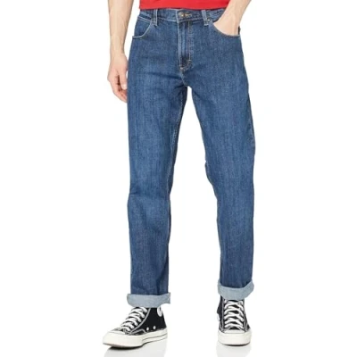 Bild av Wrangler Herren Authentic Straight Jeans, Dark Stone, 40W / 32L EU