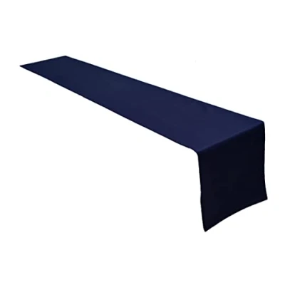 Bild av Högkvalitativ bordslöpare bordslinne löpare duk av 100 % bomull kollektion koncept, färg och storlek valbar (bordslöpare 40 x 200 cm, marinblå)
