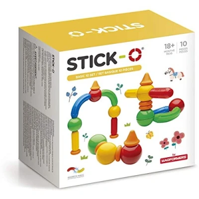 Bild av Stick O magnetiska byggklossar för barn 1+ år Kreativa byggleksaker Pedagogiska leksaker med magnet 20 modeller flickor Pojkar Montessori 10 delar set