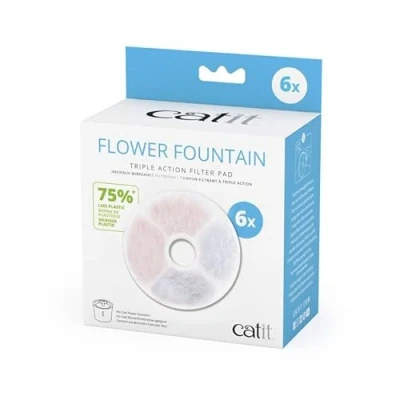 Bild av catit triple actionfilter ramlöst, filter för blomfontän, 6 pack