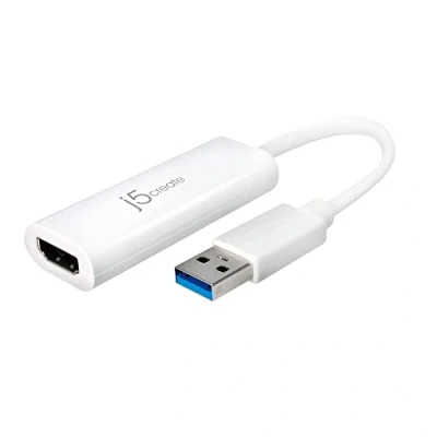 Bild av j5create USB typ A till HDMI adapter för flera bildskärmar stöder 1080p 2048 x 1152 @ 32 bitar 3.0 med 2.0 stöd Kompatibel Mac och Windows (JUA254)
