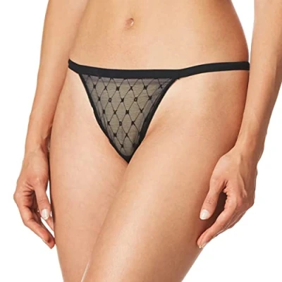 Bild av DKNY Intimates Monogram Thong String, Storlek: Small, Black