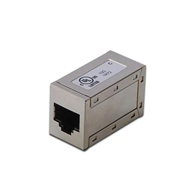 Bild av DIGITUS CAT 6A modulär kopplare 2x RJ45 uttag skärmad 10 Gbit/s nätverkskabel kontaktdon Ethernet kabel patchkabel LAN silver