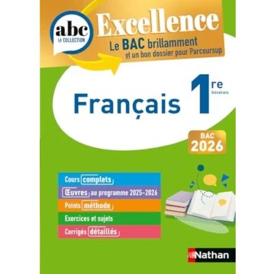 Bild av Français 1re ABC Excellence Bac 2026 Cours complets, Notions clés et vidéos, Points méthode, Exercices corrigés détaillés