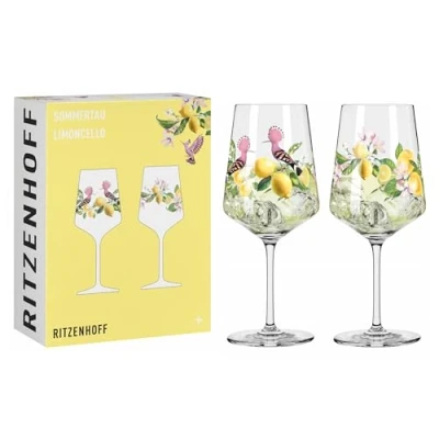 Bild av RITZENHOFF 6041005 aperitif glas 500 ml set om 2 serie sommarrep för stänk, skorle motiv citron Made in Germany