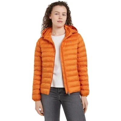 Bild av Tommy Hilfiger dam LW VADDERAD GLOBAL RANDIG JACKA WW0WW38927, pufferjacka, orange, XS, Orange (höst orange), XS