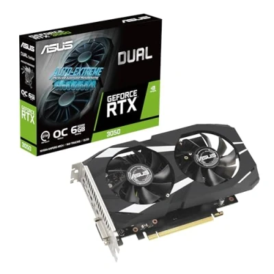 Bild av ASUS DUAL GeForce RTX 3050 OC Edition 6 GB GDDR6 spelgrafikkort (Nvidia RTX3050 DLSS, PCIe 4.0, 1x HDMI 2.1a, DisplayPort 1.4a, O6G)