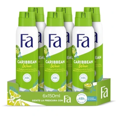 Bild av Fa Karibiska citroner deodorantspray, 150 ml, 6 pack, totalt: 900 ml