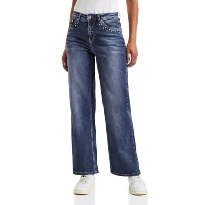 Bild av Street One WIDE LEG MIT Nieten Flared jeans, Storlek: 29x28, Blau