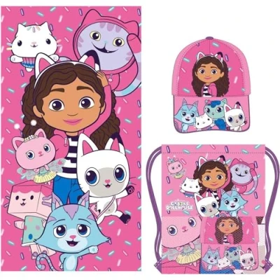 Bild av Gabby&#039;s Dollhouse Set med Keps, Handduk &amp; Gympapåse