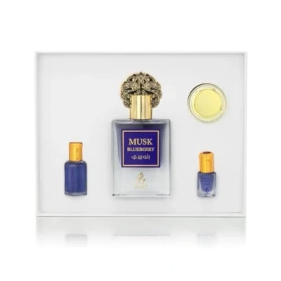Bild av Ayat Perfumes Prestige Complete Musk Collection Box Eau de Parfum 50 ml, mysk 5 parfymerade oljor 12 ml och salva av 18 gr Dubai parfym (Musk Bluberry set)