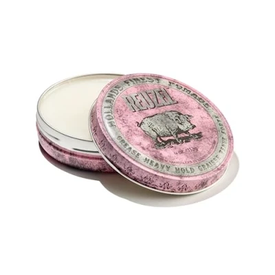 Bild av Reuzel Pink Grease Heavy Hold Pomade Concentrated Oil Hairstyling Vegan Formula With Natural, Firm And Organic Defining Grooming Product Effortless Shine Original Fragrance 4 Oz