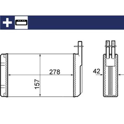 Bild av MAHLE ORIGINAL AH 68 000S Värmeväxlare med monteringsdelar SAAB: 9000 Hatchback