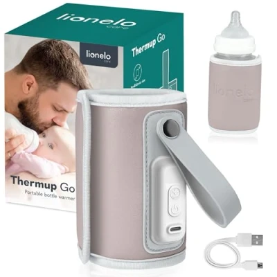Bild av LIONELO Thermup Go bärbar nappflaskvärmare, USB laddningsfunktion, mjölkuppvärmning, babymatvärmare, konstant temperatur upp till 24 timmar, bilvärmare, BPA fri