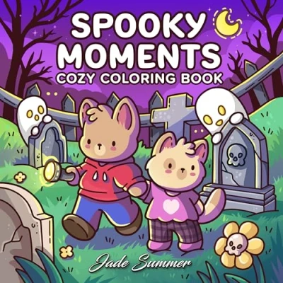 Bild av Spooky Moments: Cute Coloring Book for Adults and Teens with Adorable Characters Creepy Scenes Relaxation