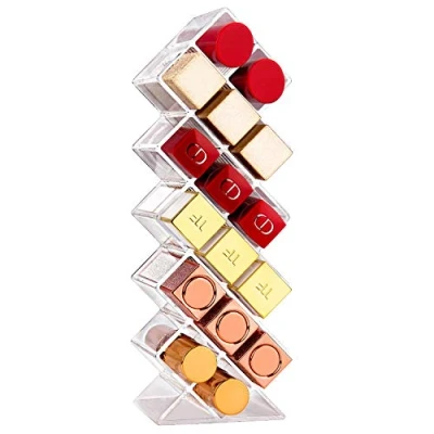 Bild av JessLab Läppstift Organizer och Förvaring, Akryl Holder Lip Glans Torn Klar Kosmetisk Fiskpinnars Läppsmink Organisera Läppstiftsförvaring för Bänkskiva Badrum, 16 Plats
