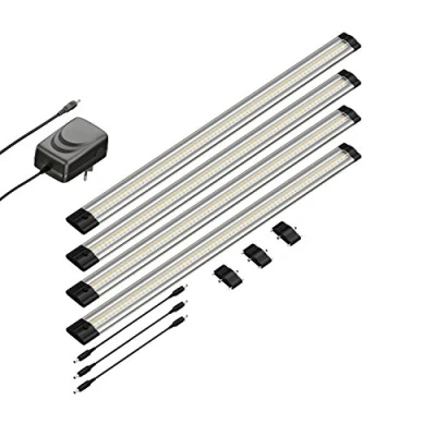 Bild av parlat LED underskåpsarmatur SIRIS, platt, vardera 50cm, 531lm, varmvitt, set med 4 st.