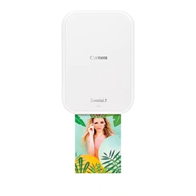 Bild av Canon Zoemini 2 mini fotoskrivare mobil bärbar på språng byxficka PRINTING KIT (fototryck 5 x 7,6 cm, för smartphone + surfplatta, inbyggt batteri) pärlvit [+ 20 zink tryckset 10