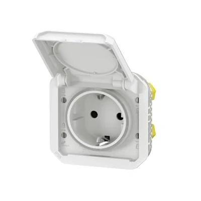 Bild av PLEXO55 schuko stikkontakt auto term 16A 2 modul hvid