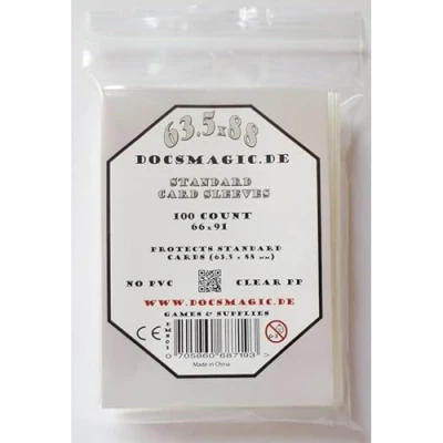 Bild av Docsmagic.de 100 Card Game Sleeves Klar Clear 63,5 x 88 Standard 66 91