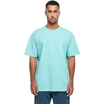 Bild av Build Your Brand t shirt för män tung oversize te, basic män, överdimensionerad passform, bomull, softsalvia, L