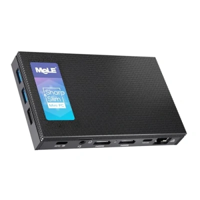 Bild av MeLE Quieter4C Fläktlös Mini PC 12:e Alder Lake N100 (upp till 3,4 GHz, 4C/4T) 16 GB LPDDR4x 512 stationär Windows 11 Pro 4K trippelskärm Dual HDMI WiFi 5 BT5.1 Ethernet