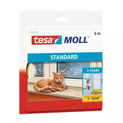 Bild av tesa moll Standard Foam Sealing Tape 6m x 9mm 4mm White