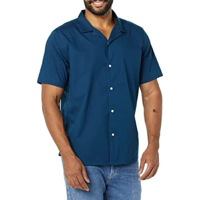 Bild av Amazon Essentials mäns Slim Fit semesterskjorta, marinblå, Small