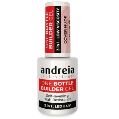 Bild av Andreia Professionell nagelgel Triphasico 3 i 1 med låg viskositet Gel konstruktör LED och UV på flaska, självnivellerande förlängning hög hållfasthet, hudfärg 14 ml