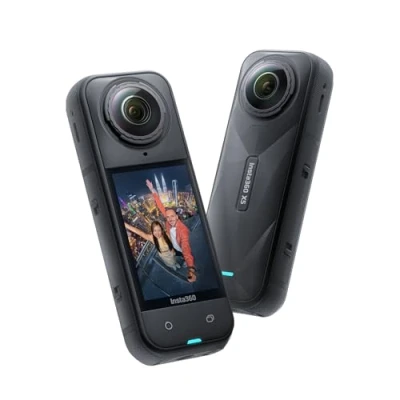 Bild av Insta360 X5 Vattentät 360 Action Cam i 8K, Superb Lågt Ljus, Osynlig Selfie Stick, Utbytbara Linser, Autonomi 3 timmar, Vindtätt fodral, Stabilisering, Trefaldig AI chipdesign