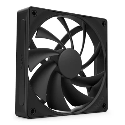 Bild av NZXT F120Q 120mm tyst fläkt för datorchassi Inlopp eller utlopp Fasad ram koncentrerad luft Fluiddynamiska lager Låg ljudnivå PWM kontroll Svart