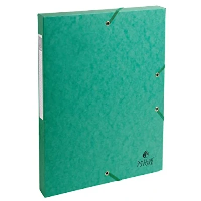 Bild av Exacompta Ref 50303E 1 Exabox arkivbox med resårband 600g/m2 glansig kartong 2,5 cm rygg 25 x 33 för A4 dokument grön levereras monterad