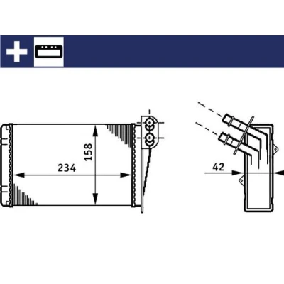Bild av MAHLE ORIGINAL AH 73 000S Radiateur De Chauffage avec pièces d&#039;assemblage RENAULT: CLIO 2 Kasten, 2, 1